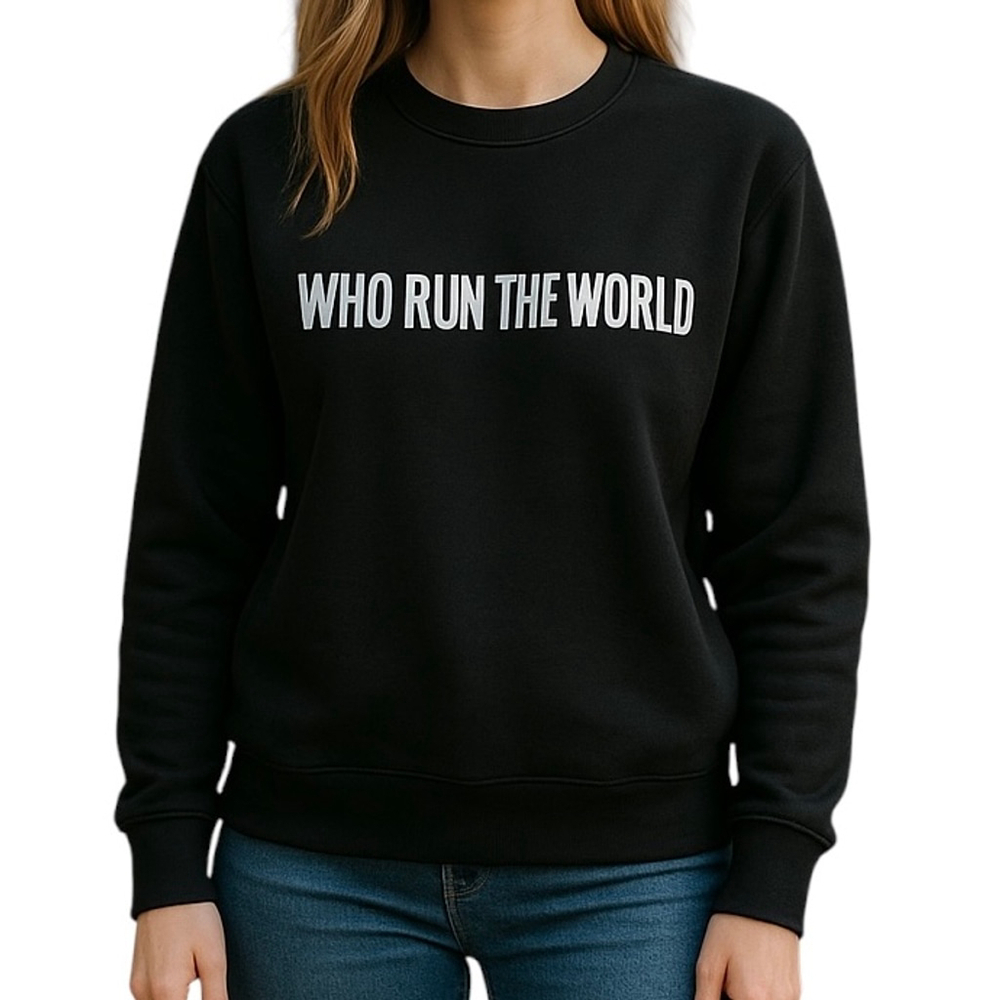 Brunette the Label WHO RUN THE WORLD Sweatshirt XS/S Black